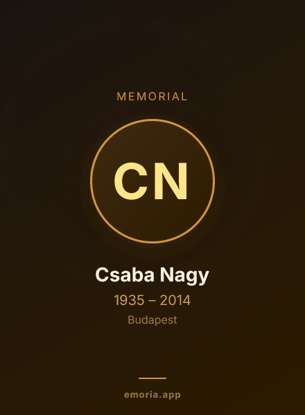 Memorial portrait of Csaba Nagy