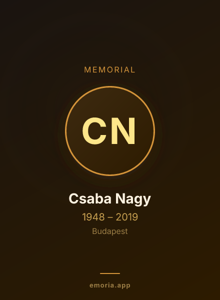 Memorial portrait of Csaba Nagy