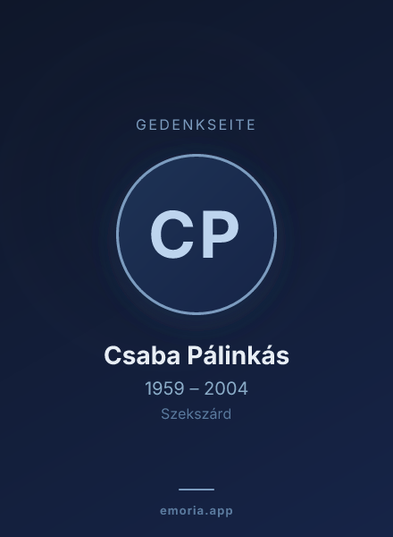 Gedenkportrait von Csaba Pálinkás