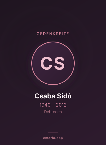 Gedenkportrait von Csaba Sidó