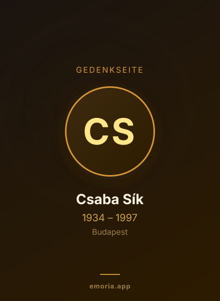 Gedenkportrait von Csaba Sík