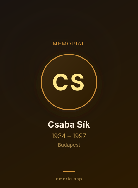 Memorial portrait of Csaba Sík