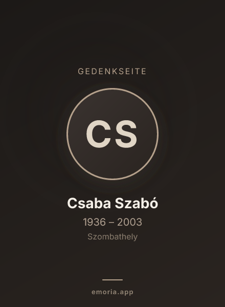 Gedenkportrait von Csaba Szabó