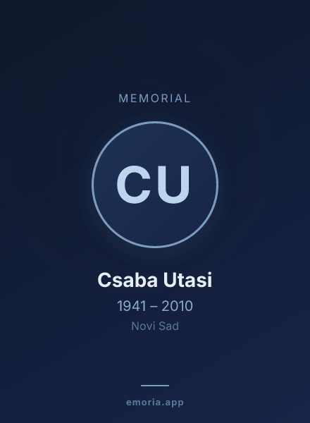 Memorial portrait of Csaba Utasi