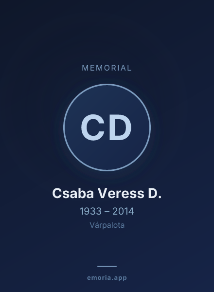Memorial portrait of Csaba Veress D.