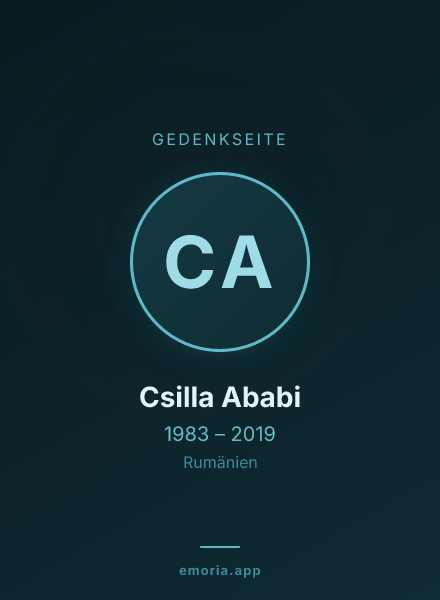 Gedenkportrait von Csilla Ababi