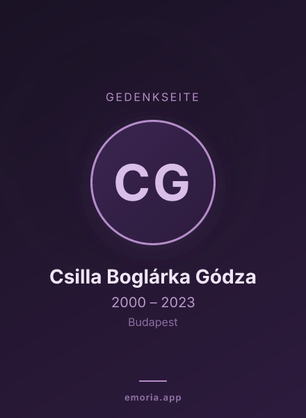 Gedenkportrait von Csilla Boglárka Gódza