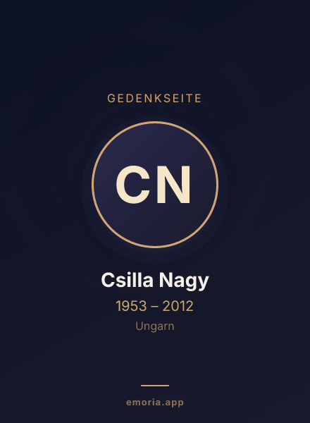 Gedenkportrait von Csilla Nagy