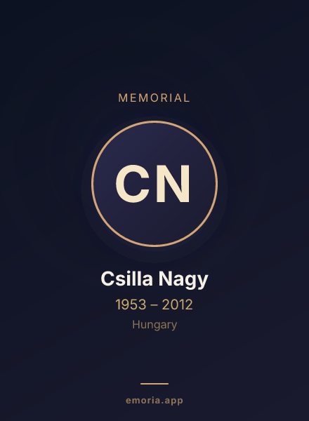 Memorial portrait of Csilla Nagy