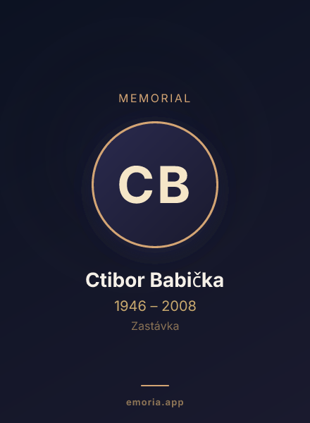 Memorial portrait of Ctibor Babička