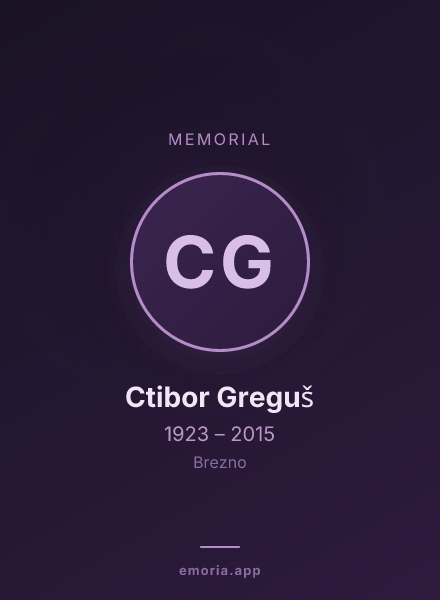 Memorial portrait of Ctibor Greguš