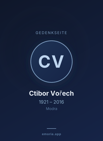Gedenkportrait von Ctibor Vořech