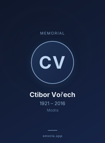 Memorial portrait of Ctibor Vořech