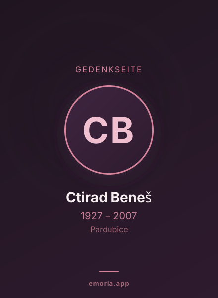 Gedenkportrait von Ctirad Beneš