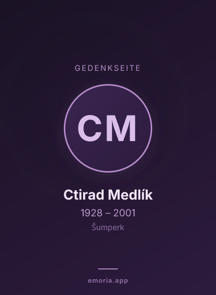 Gedenkportrait von Ctirad Medlík