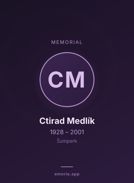 Memorial portrait of Ctirad Medlík