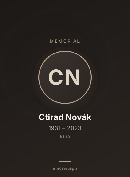 Memorial portrait of Ctirad Novák