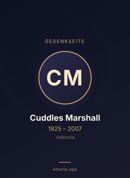 Gedenkportrait von Cuddles Marshall