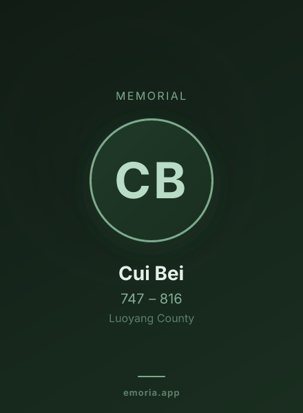 Memorial portrait of Cui Bei