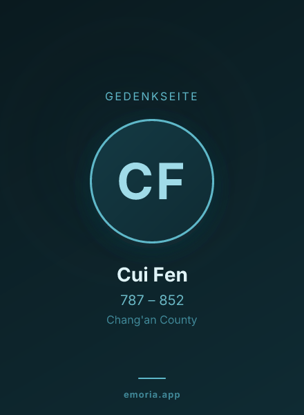Gedenkportrait von Cui Fen