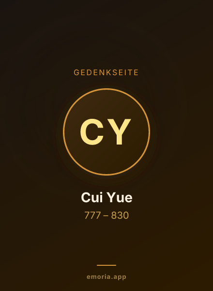 Gedenkportrait von Cui Yue