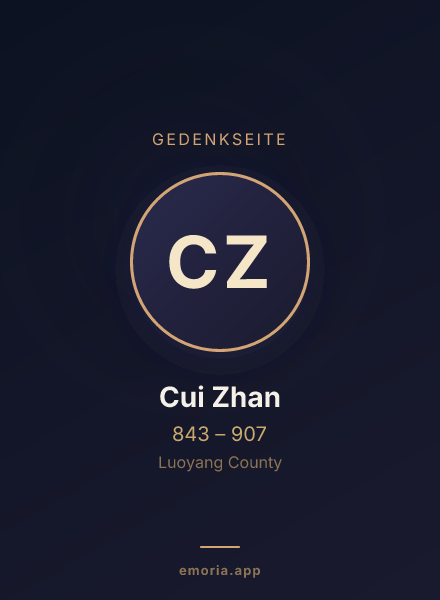 Gedenkportrait von Cui Zhan