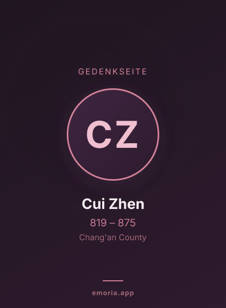 Gedenkportrait von Cui Zhen