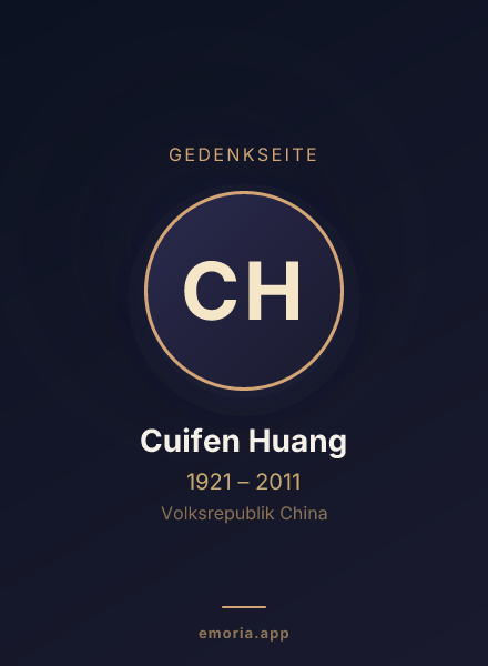 Gedenkportrait von Cuifen Huang
