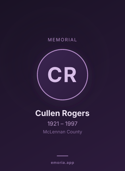 Memorial portrait of Cullen Rogers