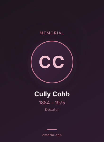 Memorial portrait of Cully Cobb