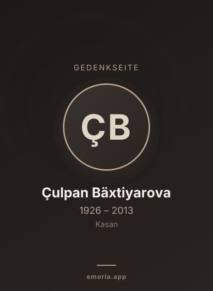 Gedenkportrait von Çulpan Bäxtiyarova