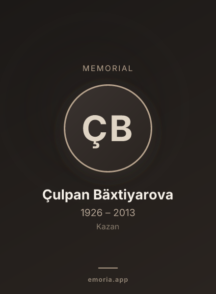 Memorial portrait of Çulpan Bäxtiyarova
