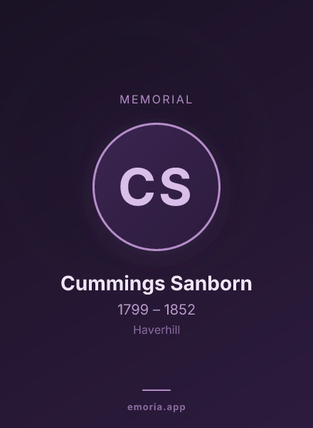 Memorial portrait of Cummings Sanborn