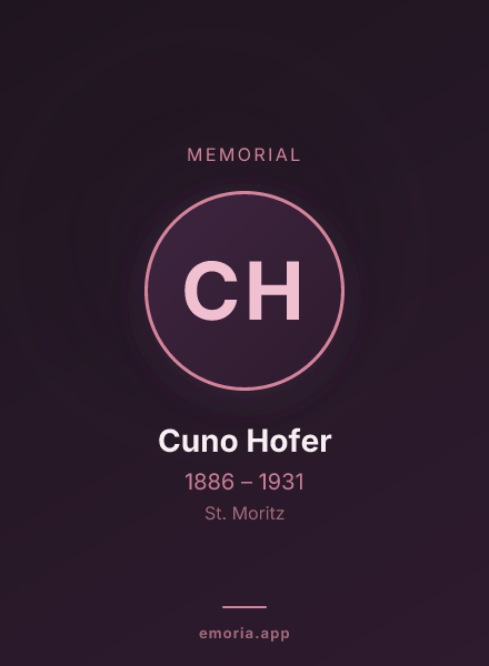 Memorial portrait of Cuno Hofer