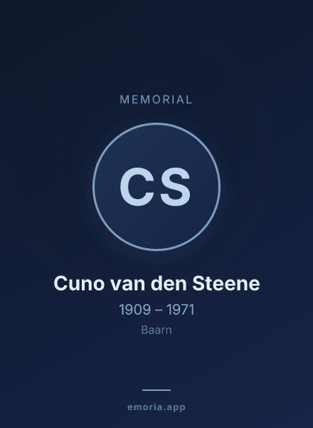 Memorial portrait of Cuno van den Steene