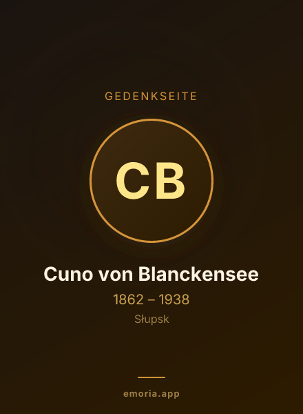 Gedenkportrait von Cuno von Blanckensee