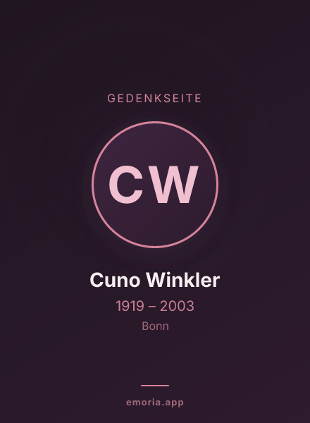 Gedenkportrait von Cuno Winkler