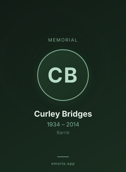 Memorial portrait of Curley Bridges