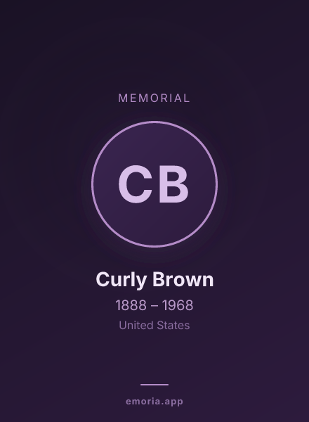 Memorial portrait of Curly Brown