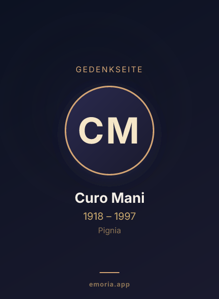 Gedenkportrait von Curo Mani