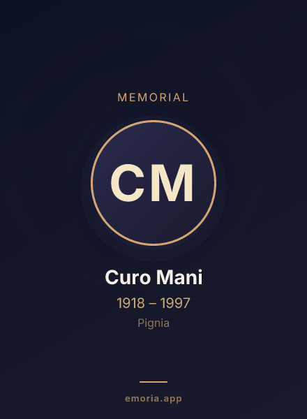 Memorial portrait of Curo Mani