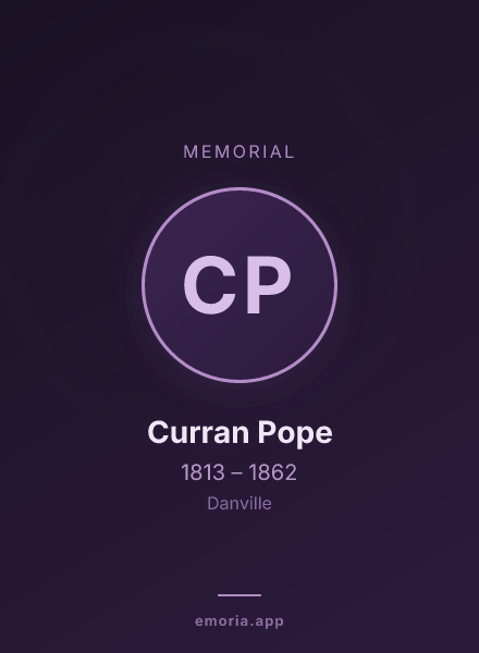 Memorial portrait of Curran Pope