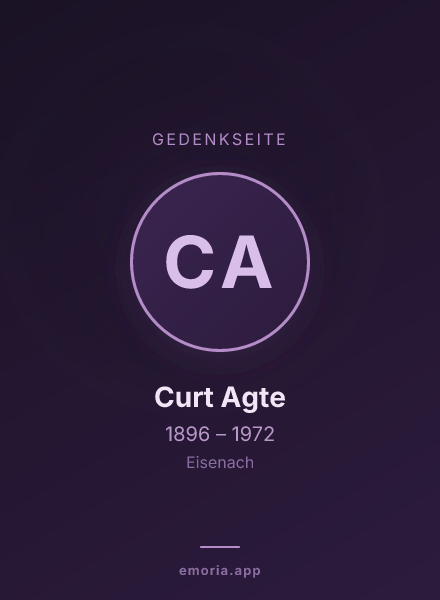 Gedenkportrait von Curt Agte
