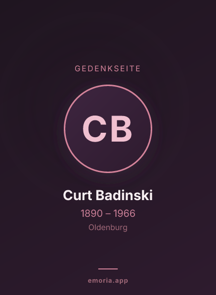 Gedenkportrait von Curt Badinski