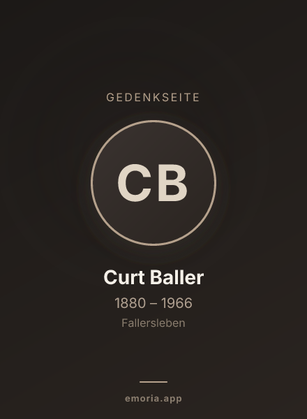 Gedenkportrait von Curt Baller