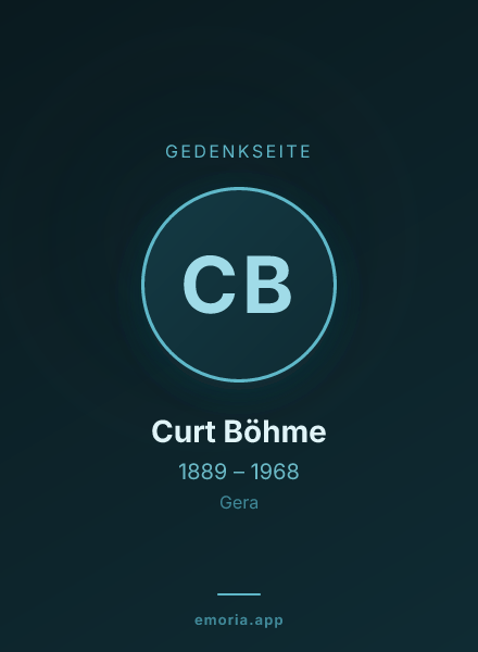 Gedenkportrait von Curt Böhme