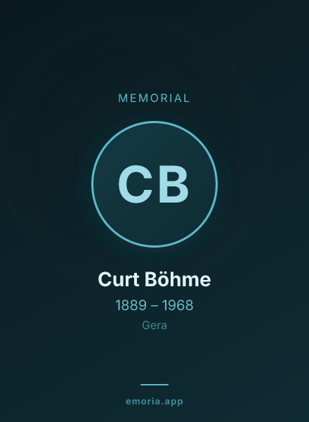 Memorial portrait of Curt Böhme