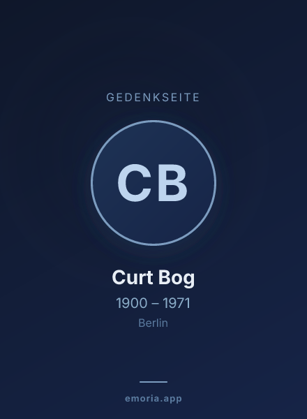 Gedenkportrait von Curt Bog