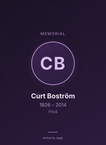Memorial portrait of Curt Boström