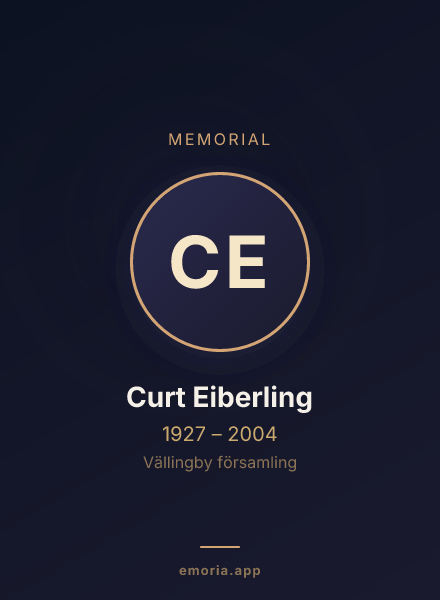 Memorial portrait of Curt Eiberling